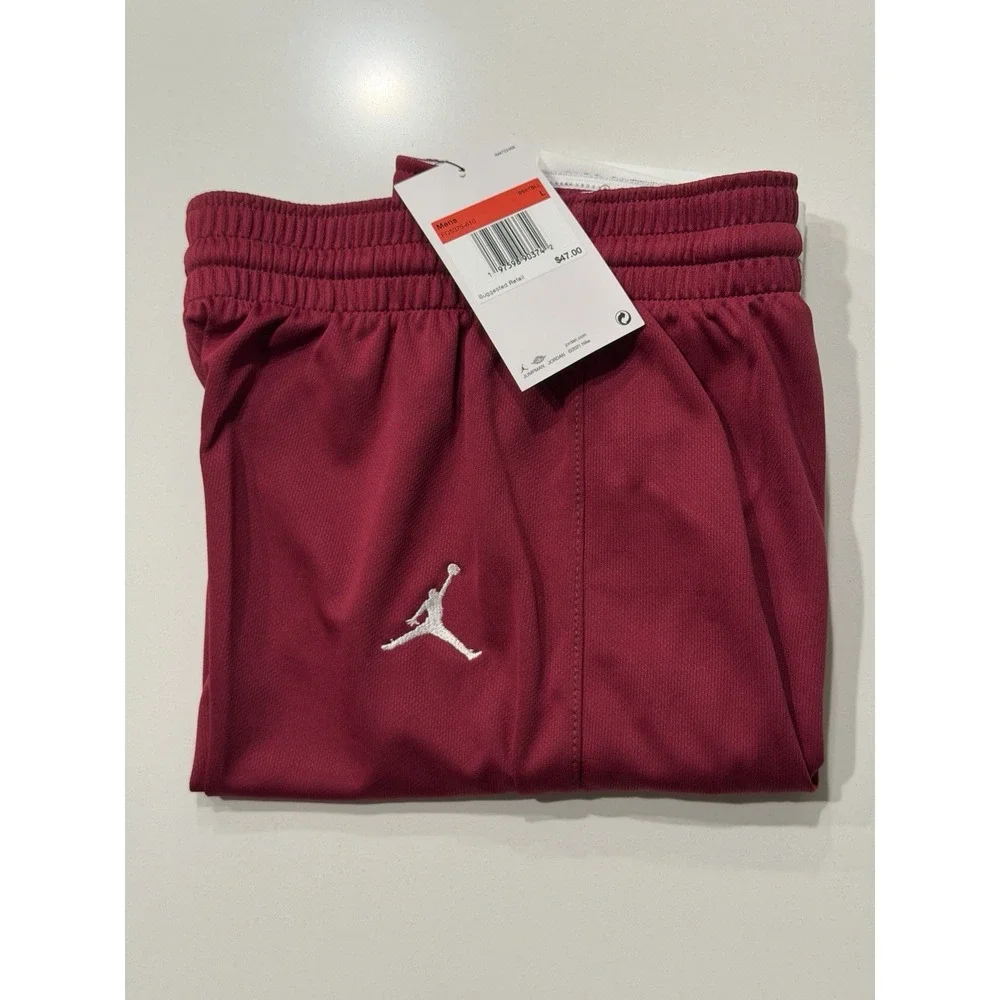 Jordan Stock Overtime Basketball Game Shorts Red White FQ5375-610 Mens L NWT